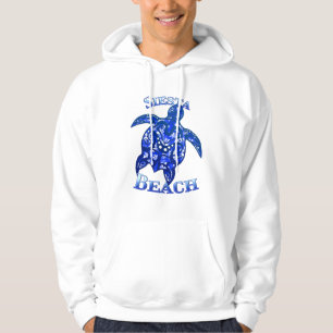 Siesta Beach Florida Vacation Tribal Turtle Hoodie