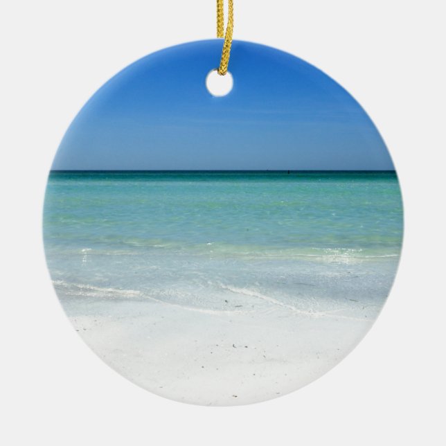 Siesta Beach Gulf Coast Ceramic Tree Decoration (Front)