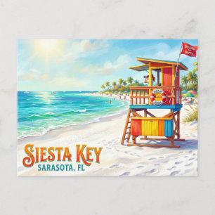 Siesta Beach USA Postcard
