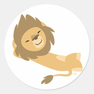 Siesta Cartoon Lion round sticker