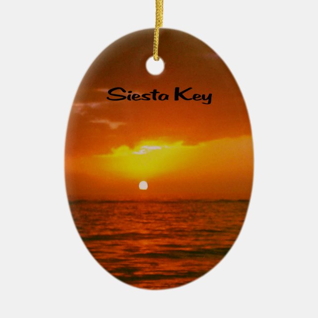 Siesta Key  Beach Ceramic Tree Decoration (Front)