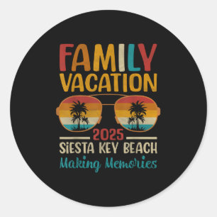 Siesta Key Beach Florida Matching Family Vacation Classic Round Sticker