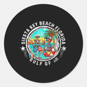 Siesta Key Beach Florida Men And Women Classic Round Sticker