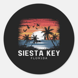 Siesta Key Beach Florida Surfing Surfer Classic Round Sticker