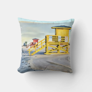 Siesta Key Beach Lifeguard Towers Pillow