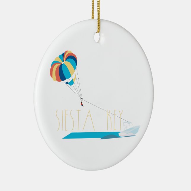 Siesta Key Beach Parasailing Ceramic Tree Decoration (Right)