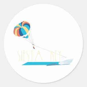 Siesta Key Beach Parasailing Classic Round Sticker