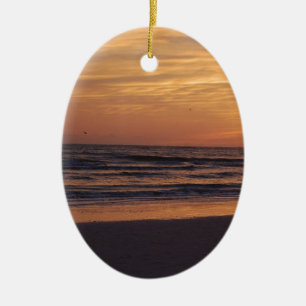 Siesta Key Beach Sunset Ceramic Tree Decoration