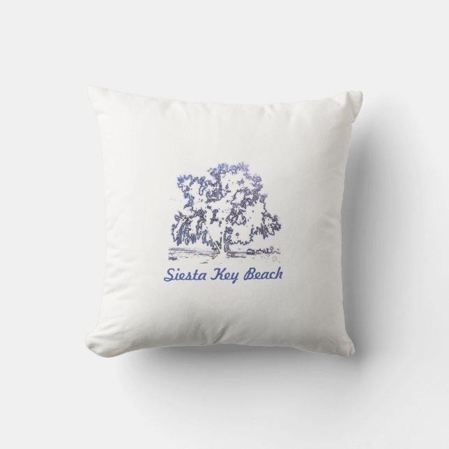 Siesta Key Beach tree pillow (Front)