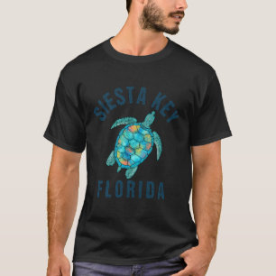 Siesta Key Fl Beach Sea Turtle Illustration T-Shirt