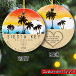 Siesta Key Florida Beach Retro Sunset Souvenir 60s Ceramic Tree Decoration<br><div class="desc">Siesta Key Florida Vintage 60s Souvenirs. Siesta Key Florida - Retro Tropical Palm Tree 60s Souvenirs Vintage design makes a great Christmas or Birthday gift for fans of Siesta Key beach. The retro summer vibe design is a perfect gift for travel lovers and tropical destination fans. - " You can...</div>