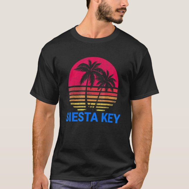 Siesta Key Florida Beach Vacation Family Retro Dis T-Shirt (Front)