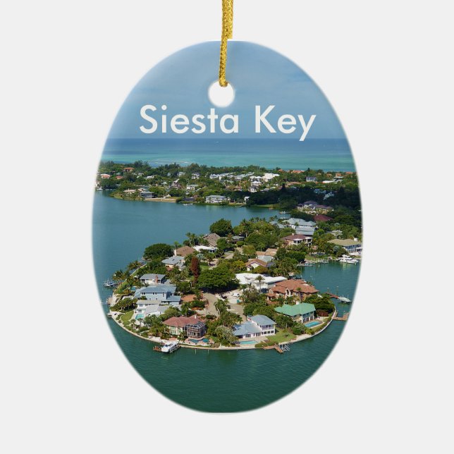Siesta Key, Florida Ceramic Tree Decoration (Front)
