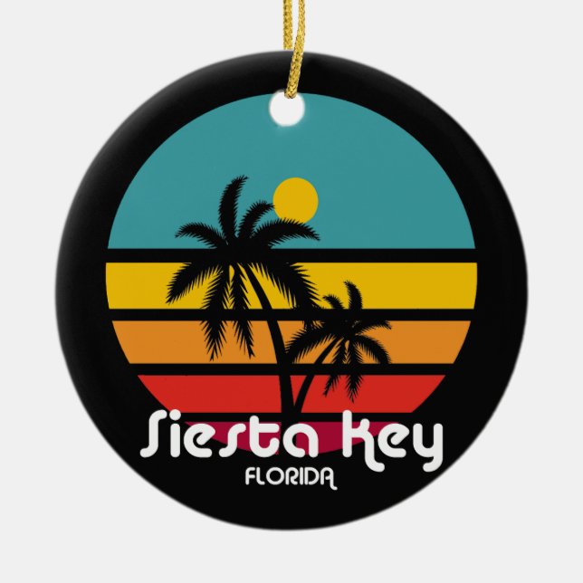 Siesta Key,Florida Ceramic Tree Decoration (Front)