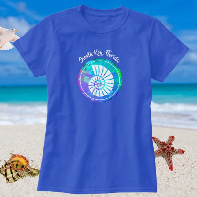 Siesta Key Florida Colourful Sea Shell T-Shirt (Creator Uploaded)