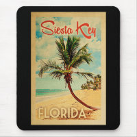 Siesta Key Florida Palm Tree Beach Vintage Travel