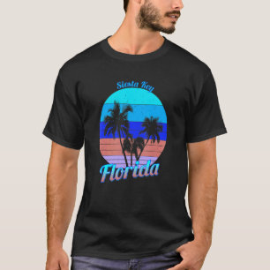 Siesta Key Florida Retro Tropical Palm Trees Vacat T-Shirt