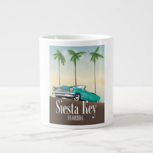 Siesta Key Florida travel poster Large Coffee Mug