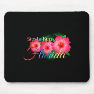 Siesta Key Florida Tropical Flowers Family Vacatio Mouse Mat
