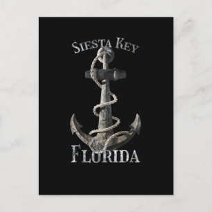 Siesta Key Florida Vacation Nautical Anchor Sailin Postcard