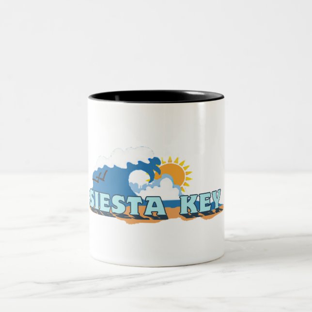 Siesta Key. Two-Tone Coffee Mug (Center)