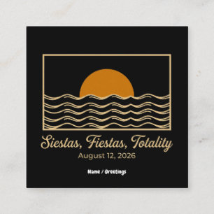 Siestas Fiestas Totality Spain Solar Eclipse 2026  Square Business Card