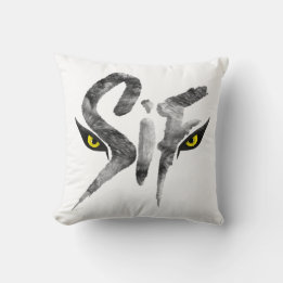 Sif, the Great Grey Wolf Typography Cushion