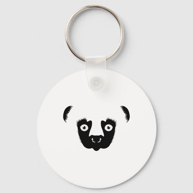 Sifaka Face Silhouette Key Ring (Front)