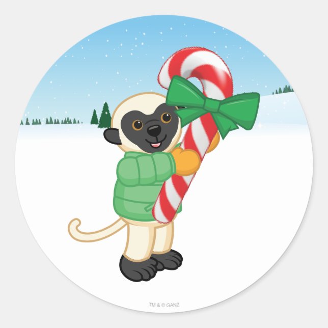 Sifaka Lemur Classic Round Sticker (Front)