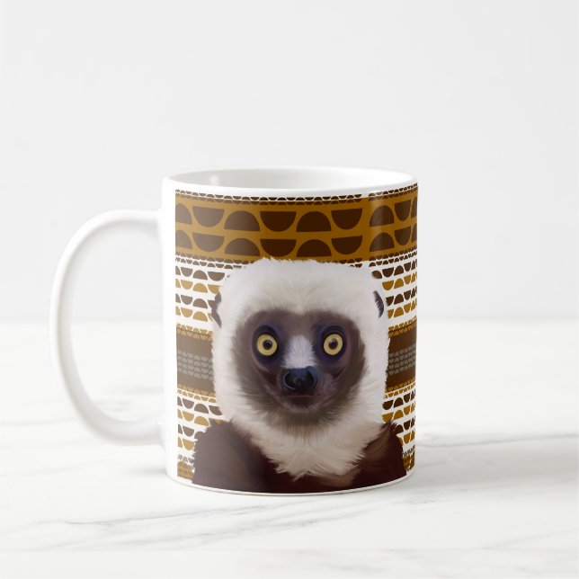 Sifaka Lemur Madagascar Wildlife Coffee Mug (Left)