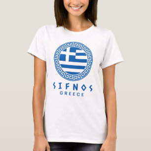 Sifnos And Flag Of Greece Women's White T-Shirt