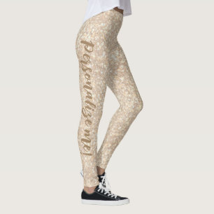 Sifting Sand Peach Brown Glitter CUSTOM TEXT Leggings