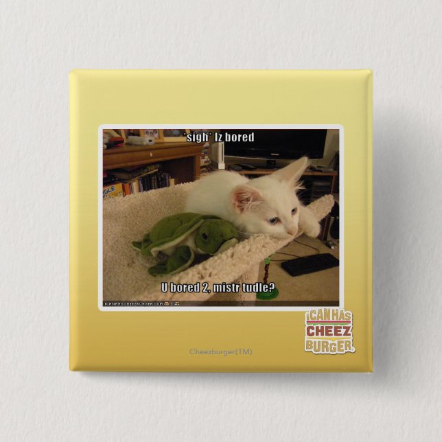 Sigh. Iz bored 15 Cm Square Badge (Front)