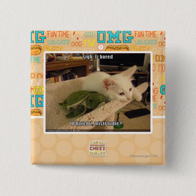 Sigh. Iz bored 15 Cm Square Badge (Front)