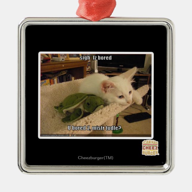 Sigh. Iz bored Metal Tree Decoration (Front)