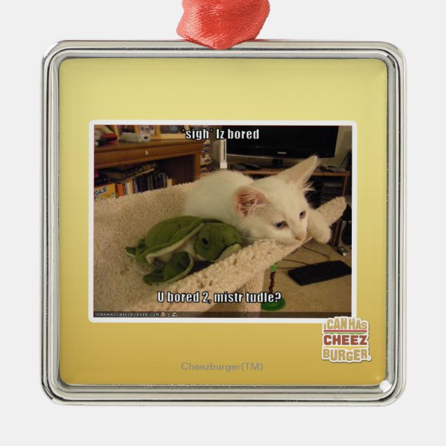 Sigh. Iz bored Metal Tree Decoration (Front)