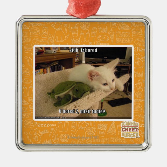 Sigh. Iz bored Metal Tree Decoration (Front)