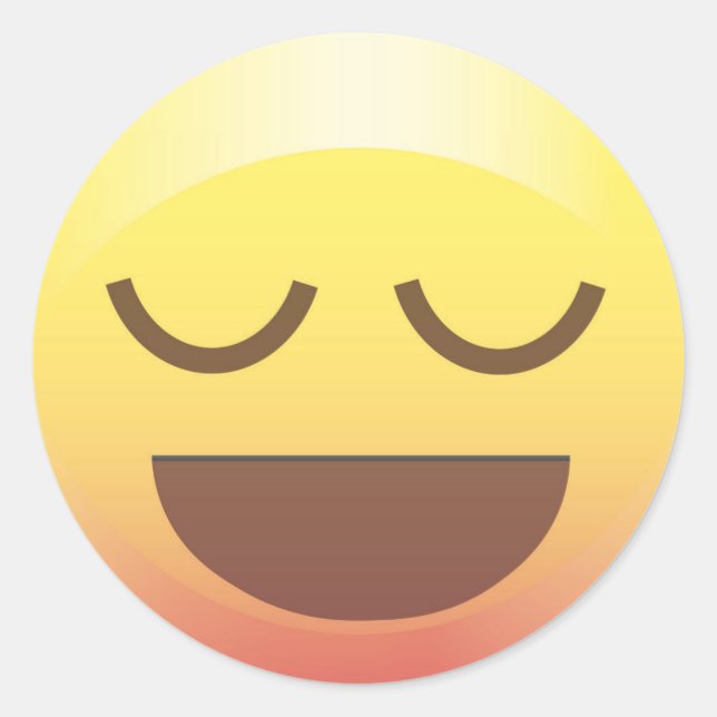 Sigh of Relief Happy Calm Emoji Face Sticker (Front)