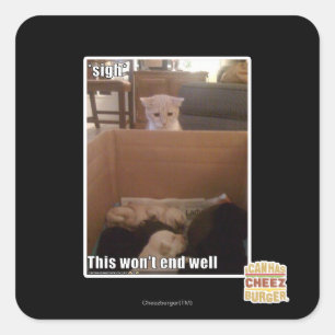 sigh square sticker