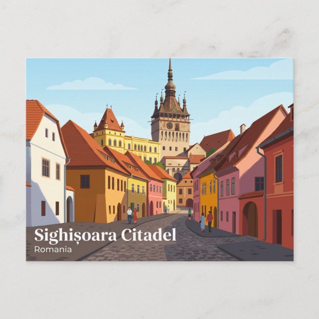 Sighisoara Citadel Romania Postcard (Front)