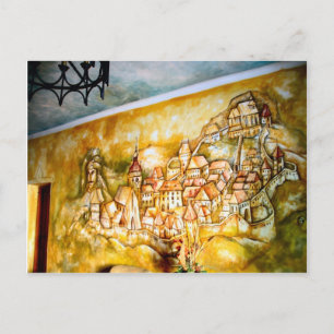 Sighisoara, mural of the mediaeval city postcard