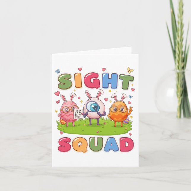 Sight Squad Easter Day Optometrist Hoppy Optician  Card (Front)