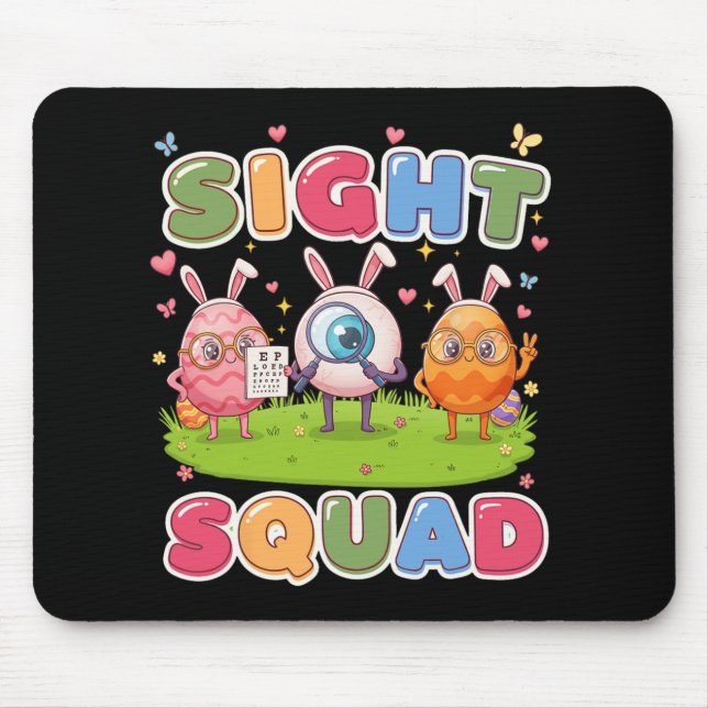 Sight Squad Easter Day Optometrist Hoppy Optician  Mouse Mat (Front)