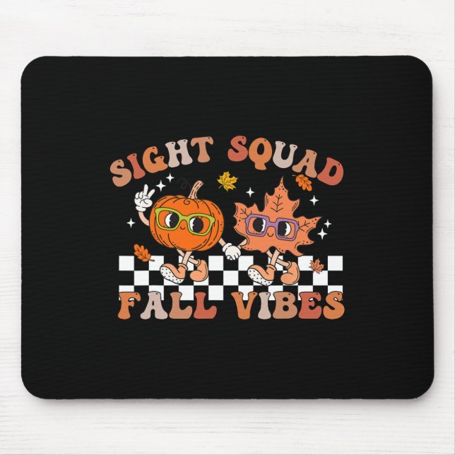 Sight Squad Fall Vibes Pumpkin Fall Leaf Autumn Op Mouse Mat (Front)