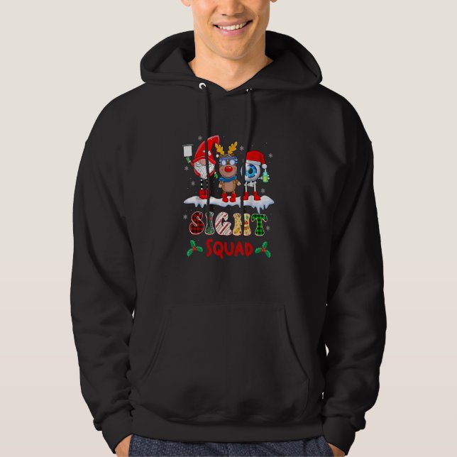 Sight Squad Gnome Reindeer Santa Christmas Optomet Hoodie (Front)