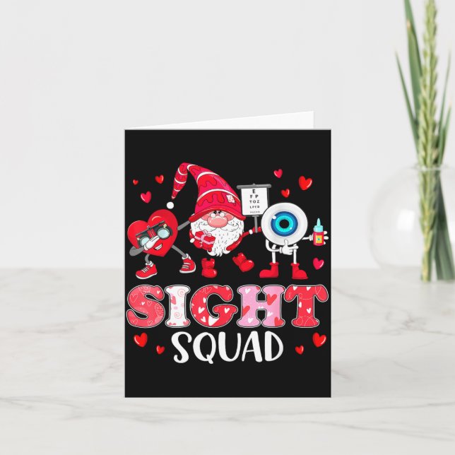 Sight Squad Optician Optometrist Dabbing Heart Val Card (Front)