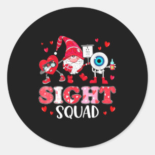 Sight Squad Optician Optometrist Dabbing Heart Val Classic Round Sticker