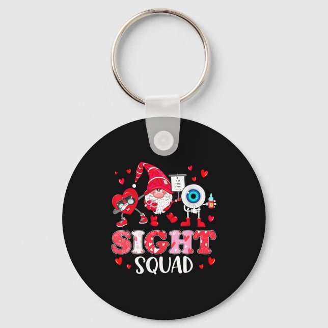Sight Squad Optician Optometrist Dabbing Heart Val Key Ring (Front)