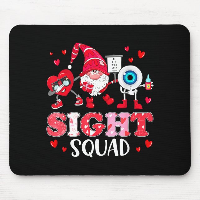 Sight Squad Optician Optometrist Dabbing Heart Val Mouse Mat (Front)