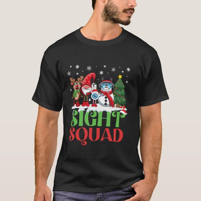 Sight Squad Reindeer Gnome Santa Funny Christmas O T-Shirt (Front)